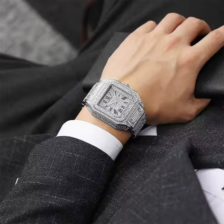 Fully Iced Square Watch