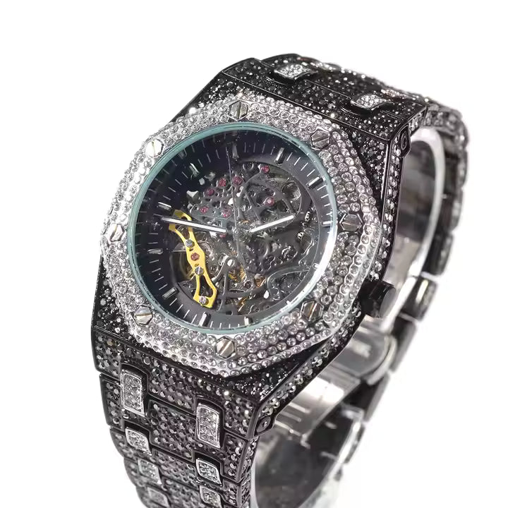 Fully Iced Skeleton Watch